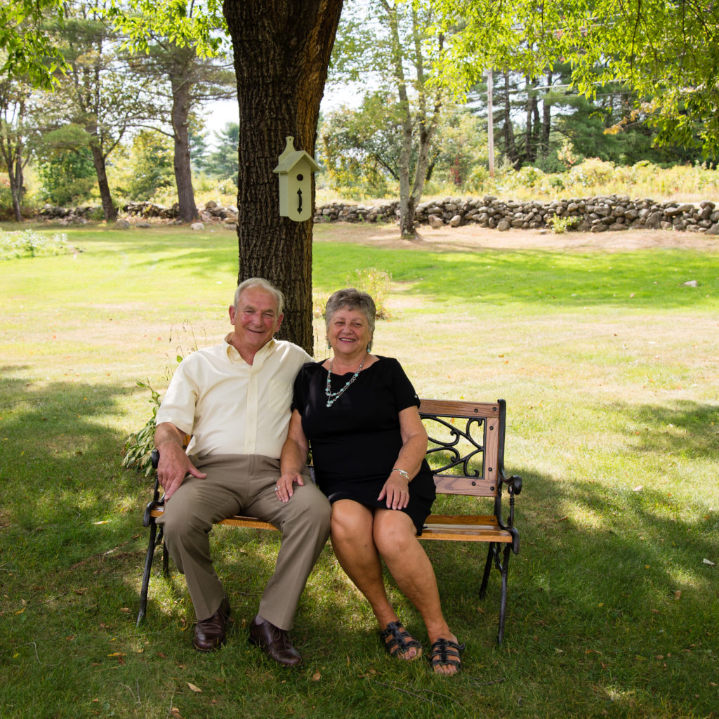 Sixty Years of marriage couple sitting on a bench
