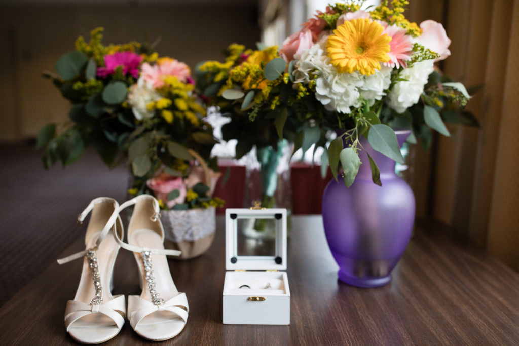 All the details, flowers, rings and shoes