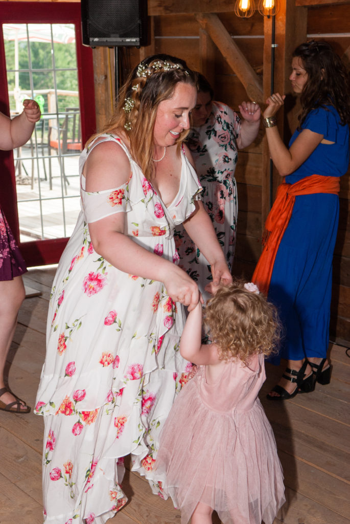 bride dancing with her niece 