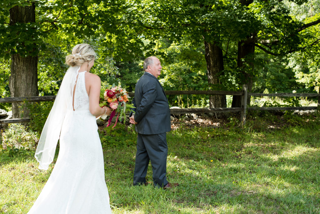 first look with bride and her father