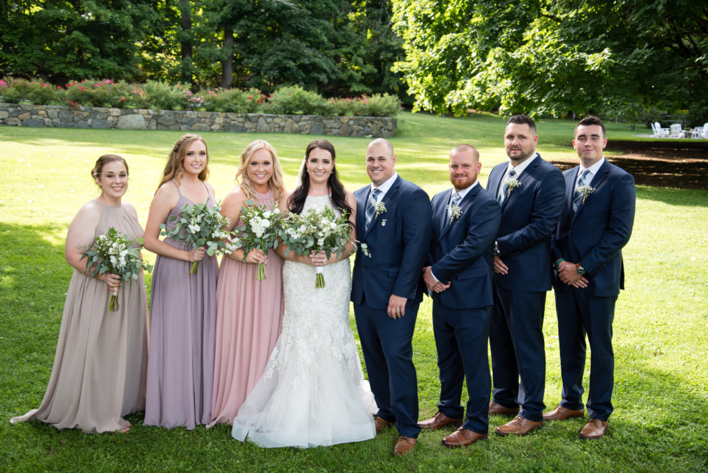 Bride and groom with bridal party