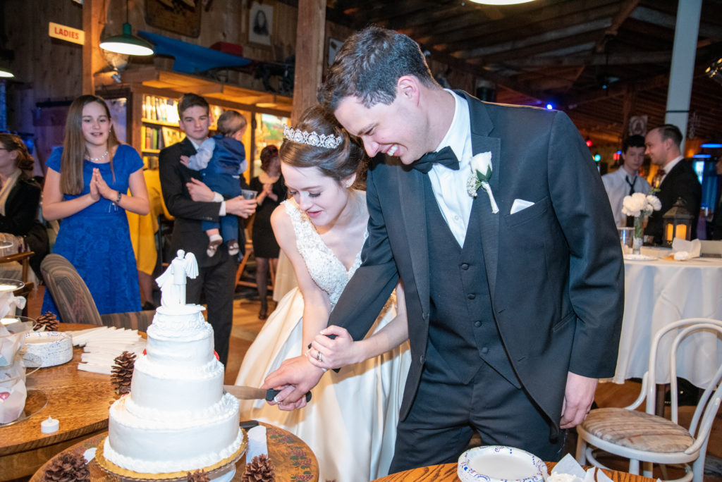 cake cutting as husband and wife