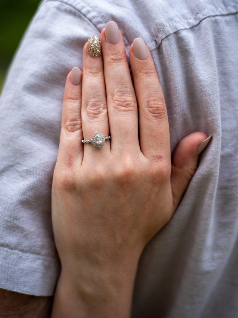 close up of the engagement ring