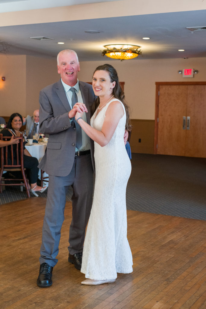 bride dancing with her father at the woodstock inn brewery