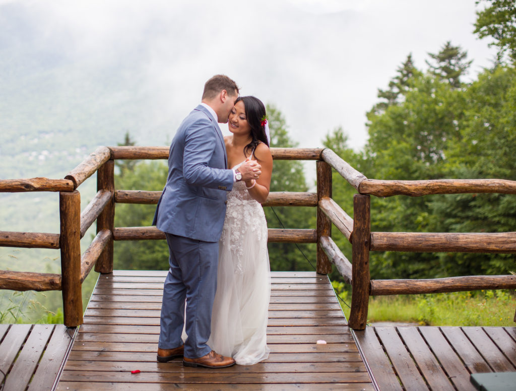 first dance as husband and wife on top of a mountain