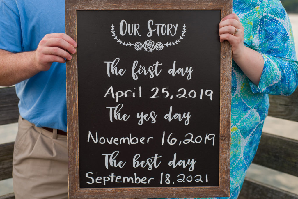 chalkboard of their love story