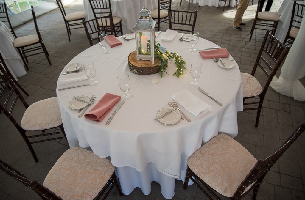 table setting at castle bridal shower