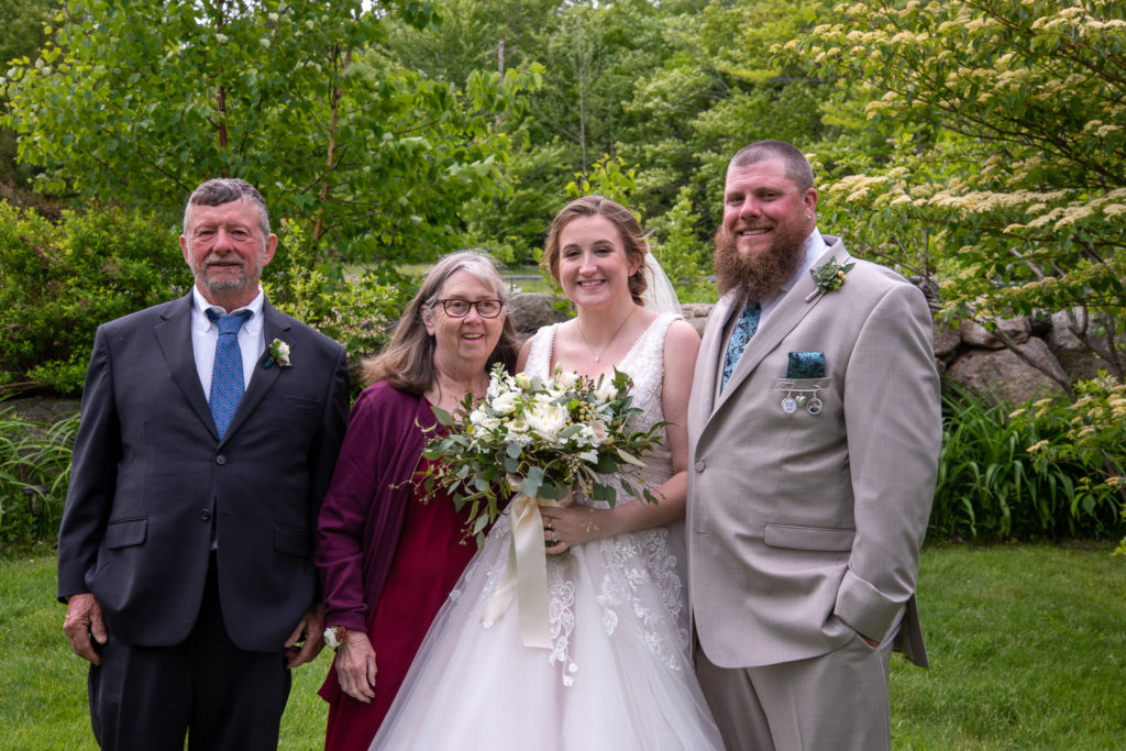 bride and groom with bride's grandparents