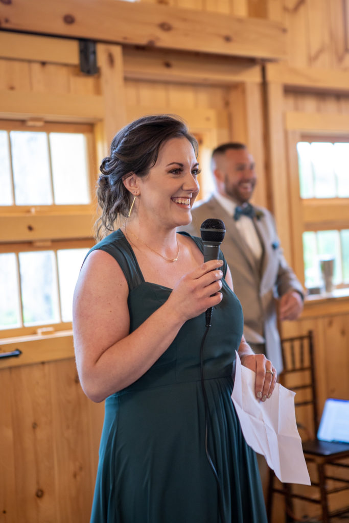 maid of honor giving her speech