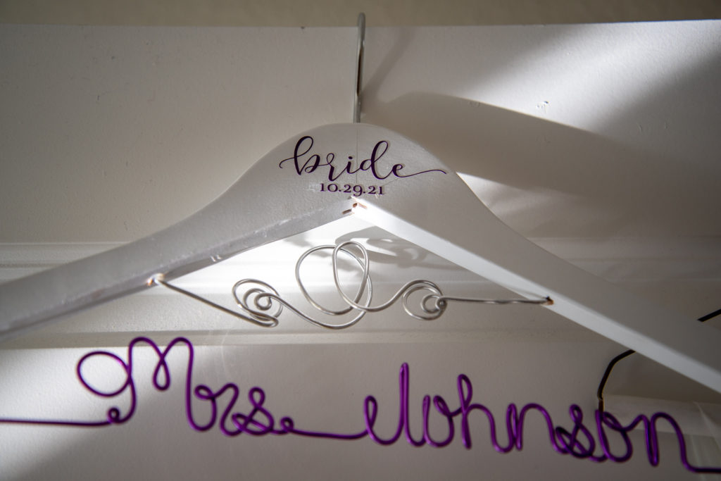 special bridal hanger with her last name