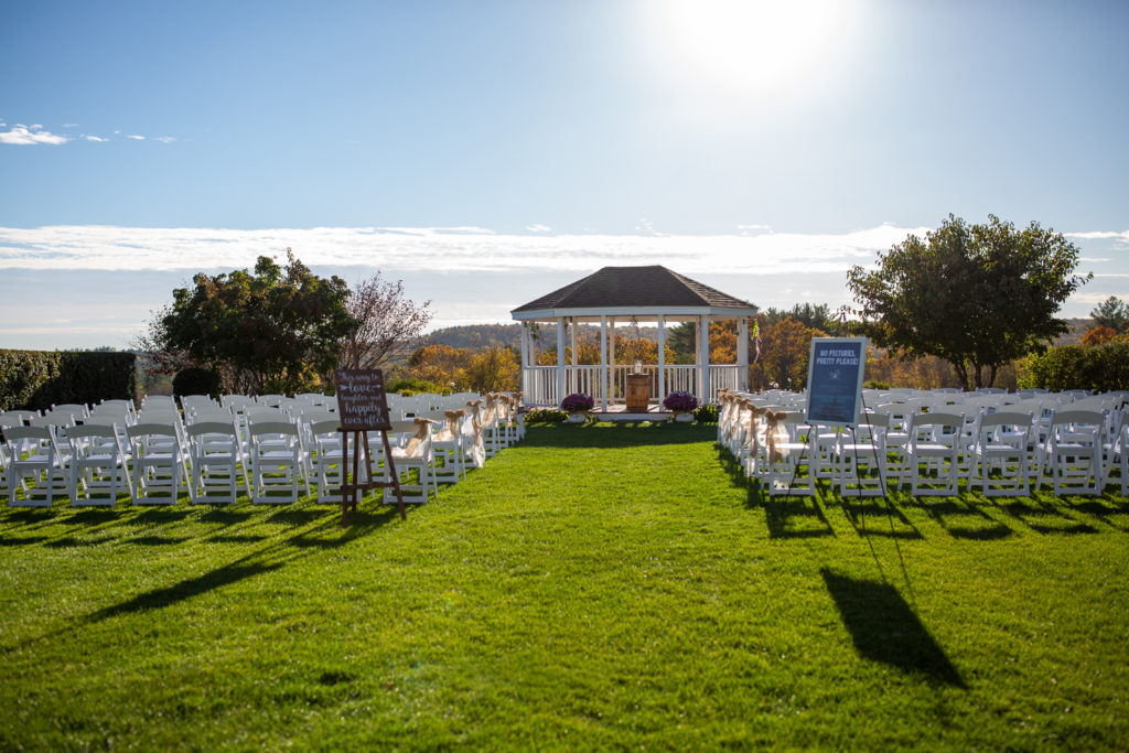 ceremony space at the perfect fall wedding on a sunny day