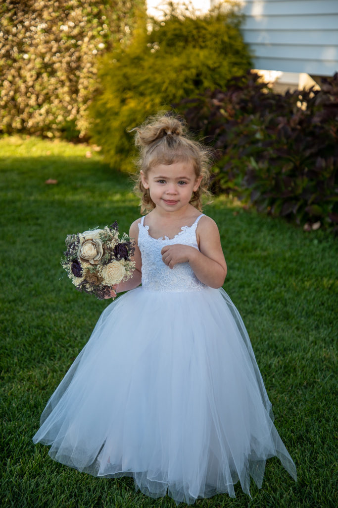 flower girl with her bouquet