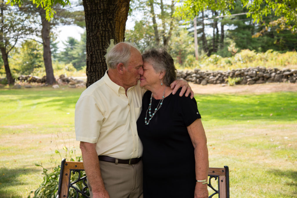 Sixty Years of marriage couple kissing