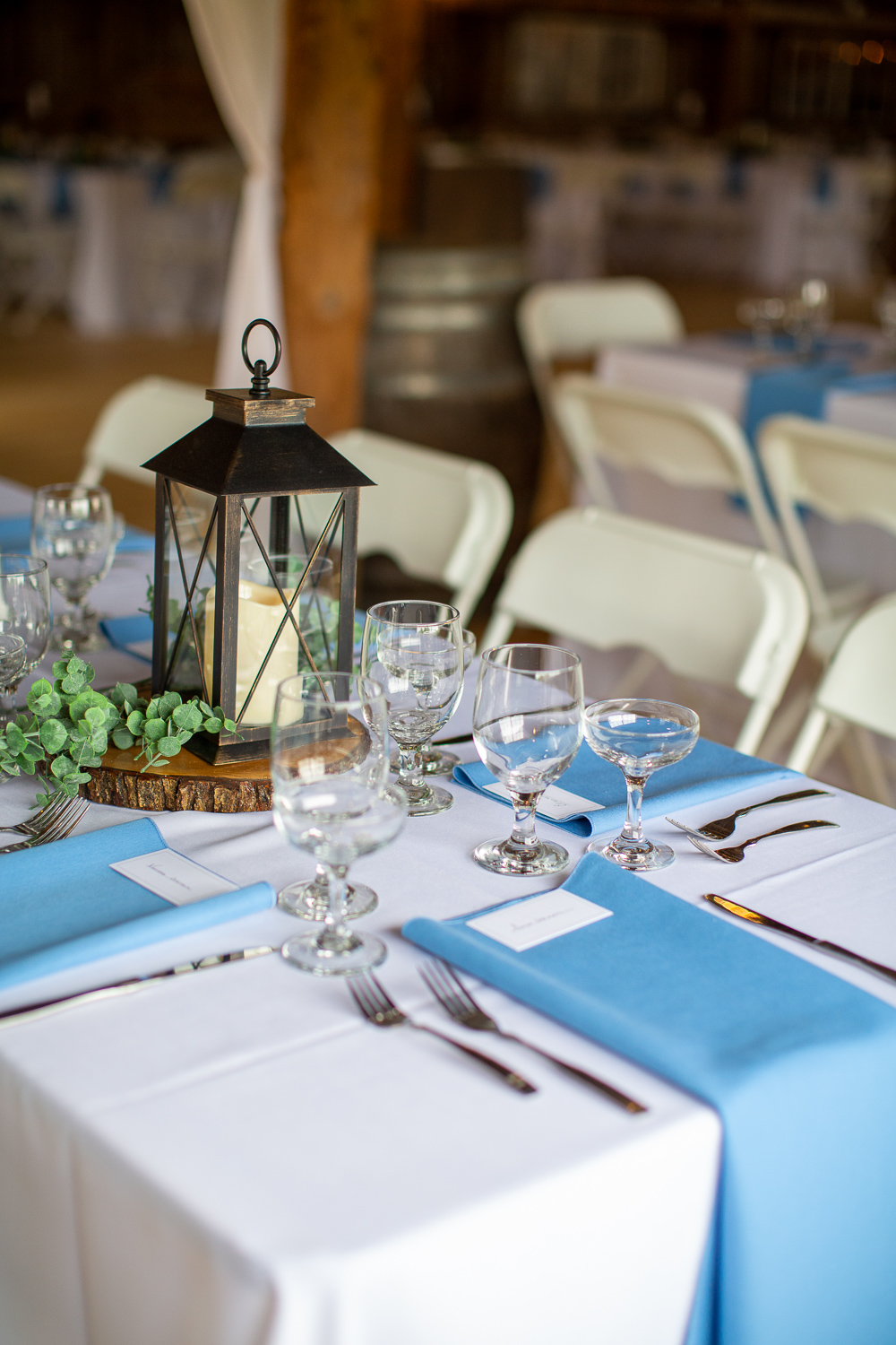 table decor details at Whitney Farm Estate wedding 