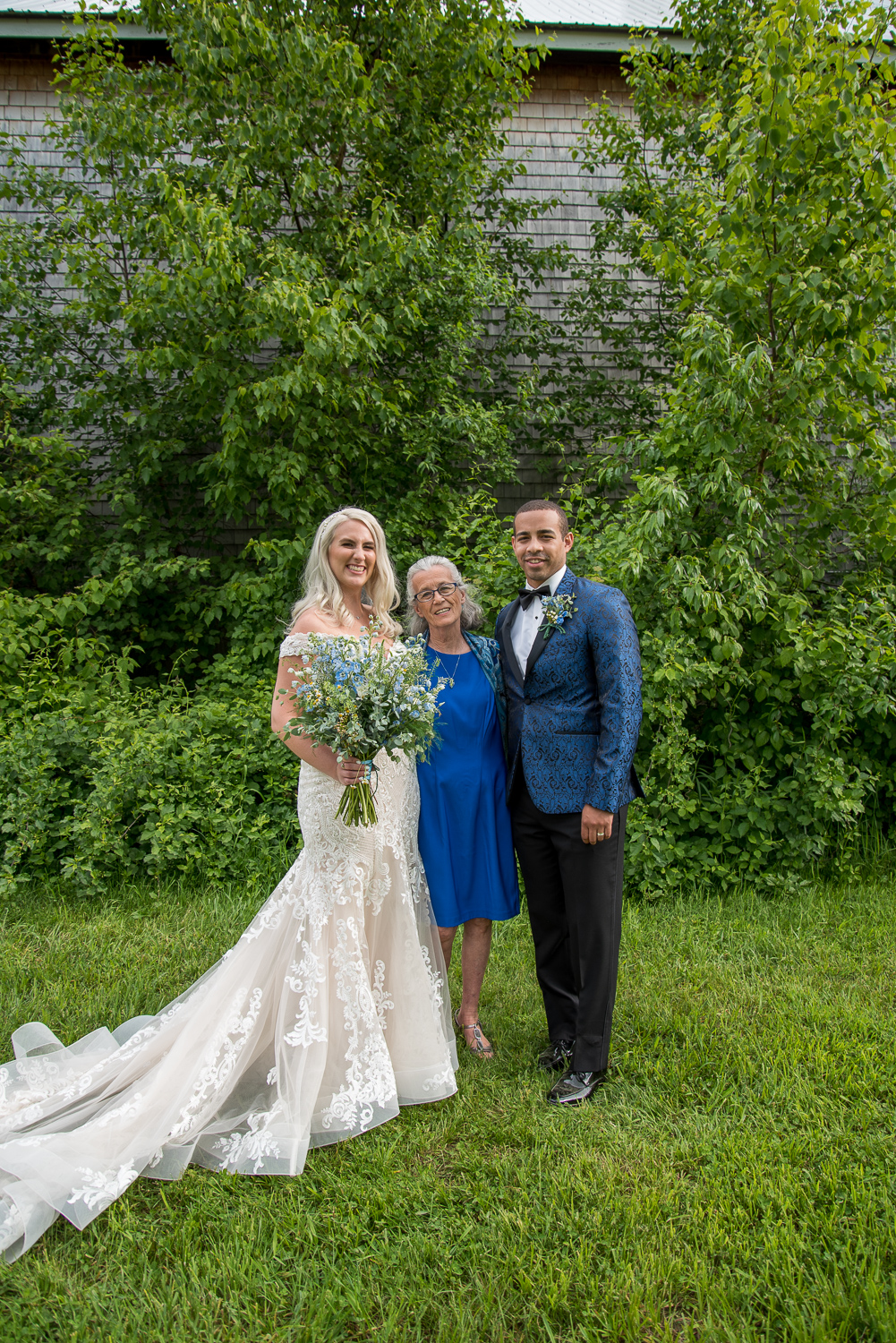 bride and groom with his grandmother