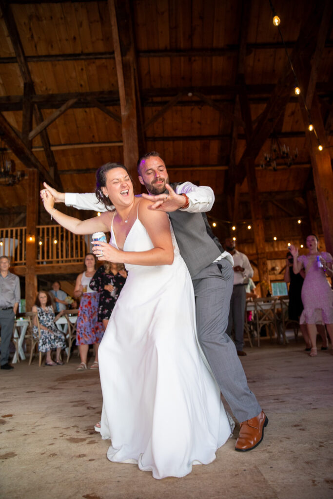 The bride and groom dancing at the perfect wedding