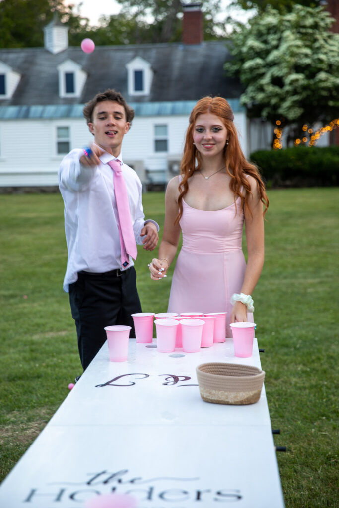 yard games at a summer mountain wedding 